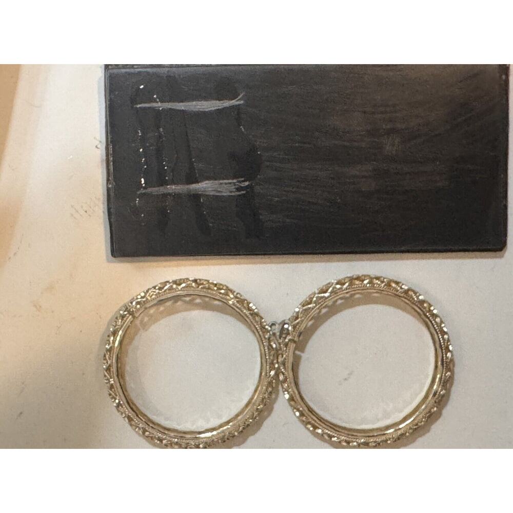 Vintage 18K Gold Cut Circular Hoop Earring Jackets For Studs Read